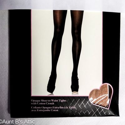 Tights Nylon/Spandex Opaque Sheer To Waist W/ Cotton Crotch Reg & Plus